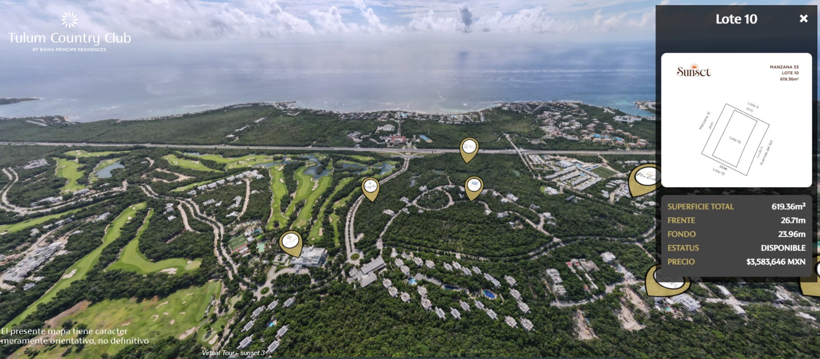 Terrenos grandes baratos en Sunset | Tulum Country Club